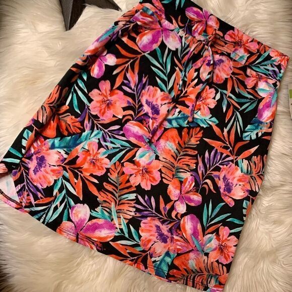 New Agnes & Dora hibiscus flower print skirt with tie waist stretch‎ - Picture 2 of 6
